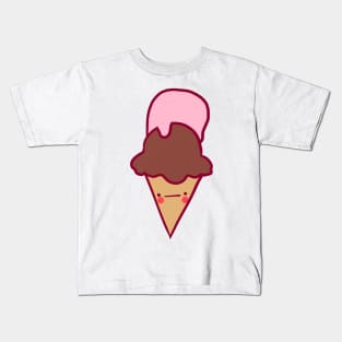 Chocolate strawberry ice cream illustration Kids T-Shirt